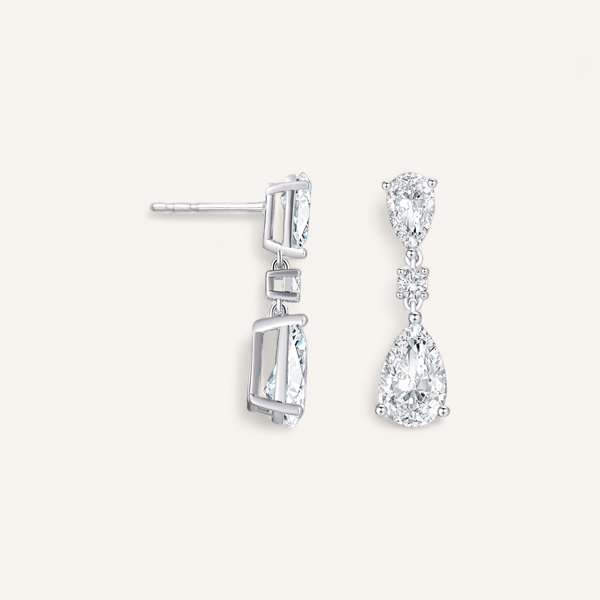 CÂLINER ØREHÆNGERE I 14K HVIDGULD MED DIAMANTER (3.0 CT), 2 CM