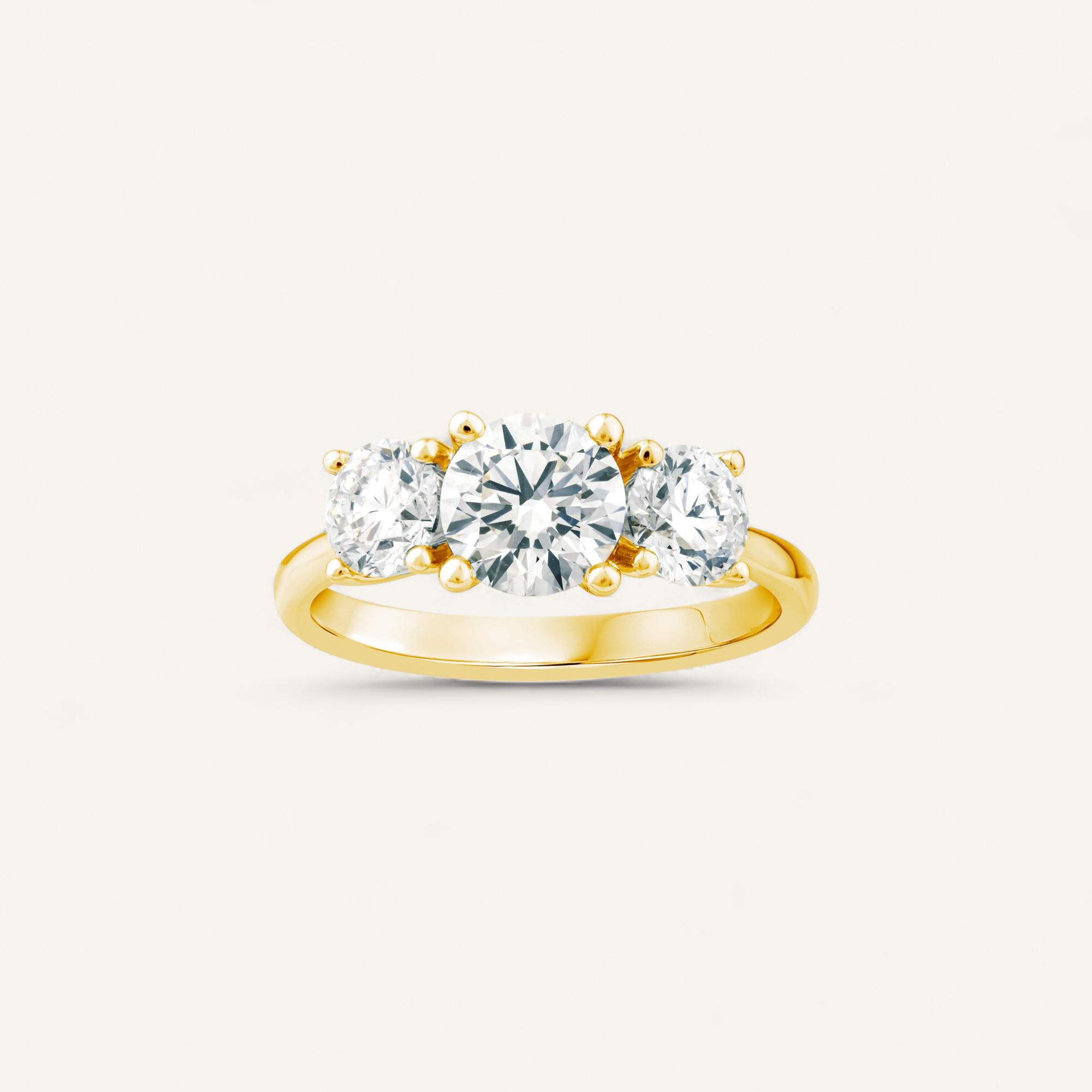 TRESTENSRING I 14K GULD MED DIAMANTER (2 CT), STR. 54