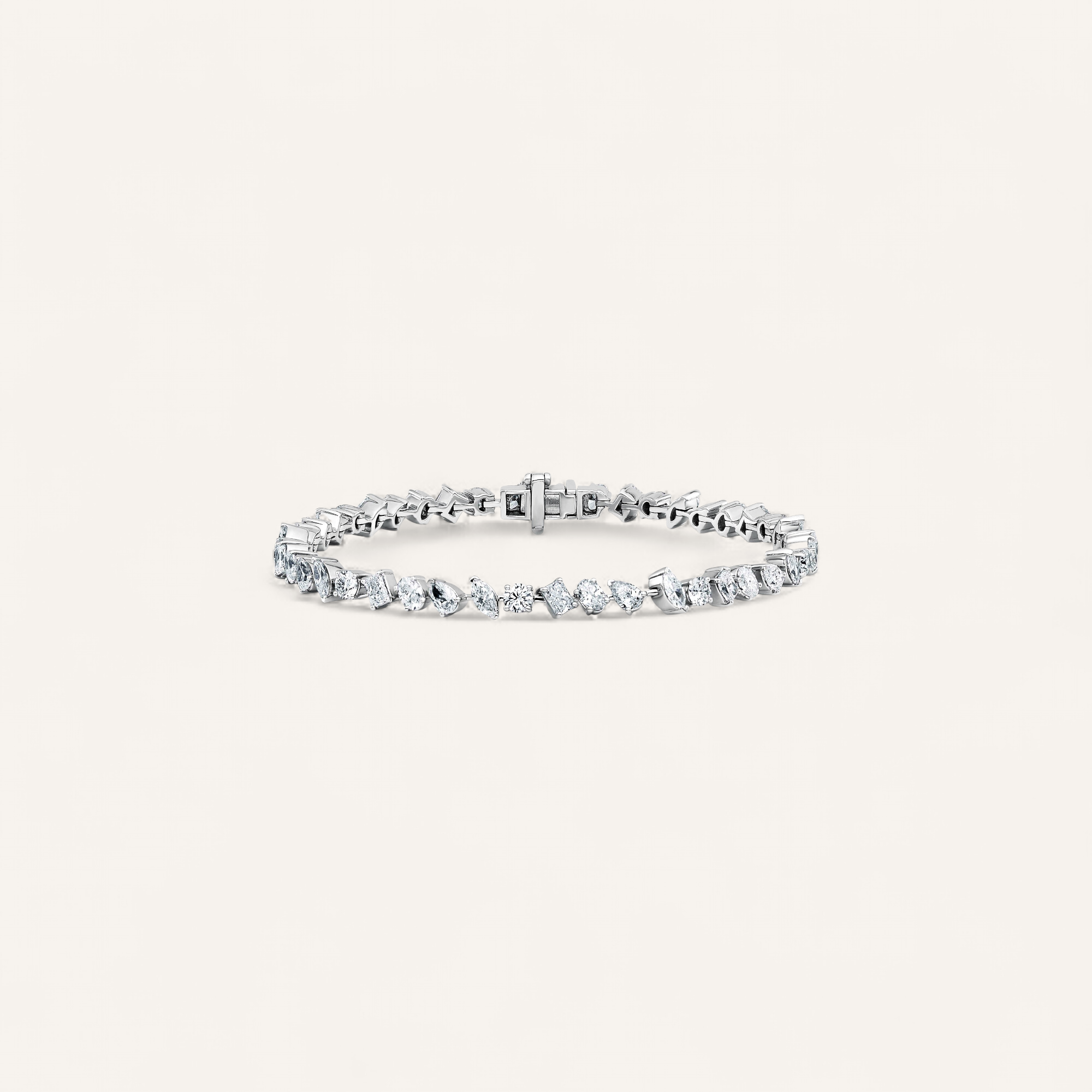 COQUILLAGE TENNISARMBÅND I 14K HVIDGULD MED DIAMANTER (5.2 CT), 18 CM