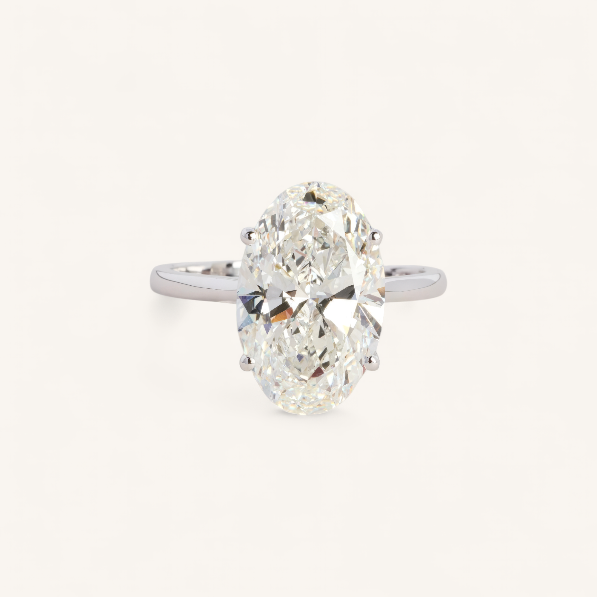SOLITAIRERING I 14K HVIDGULD MED DIAMANTER (5.52 CT), STR. 57
