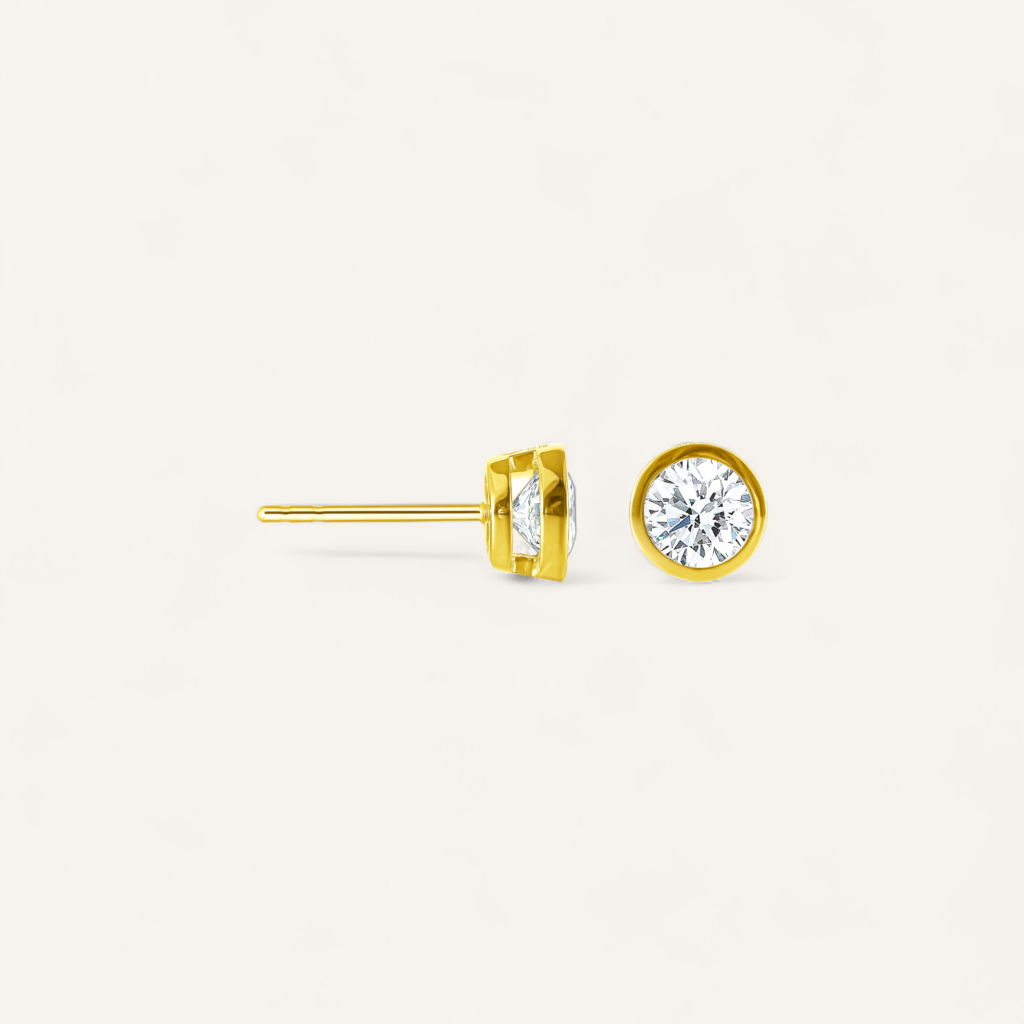 RUND SOLITAIRE ØRESTIKKER