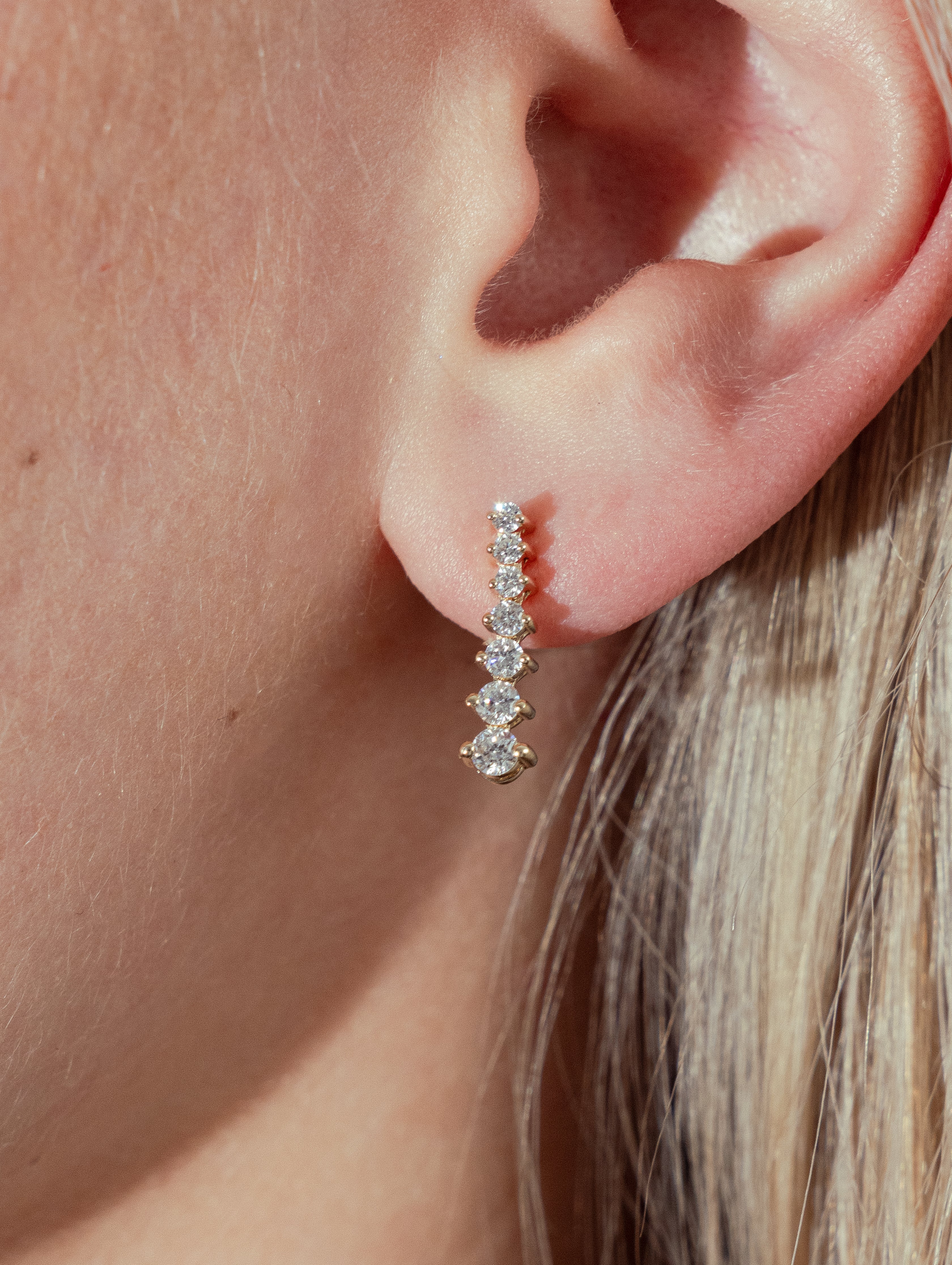 PLUIE ØREHÆNGERE I 14K GULD MED DIAMANTER (0.5 CT), 1.6 CM