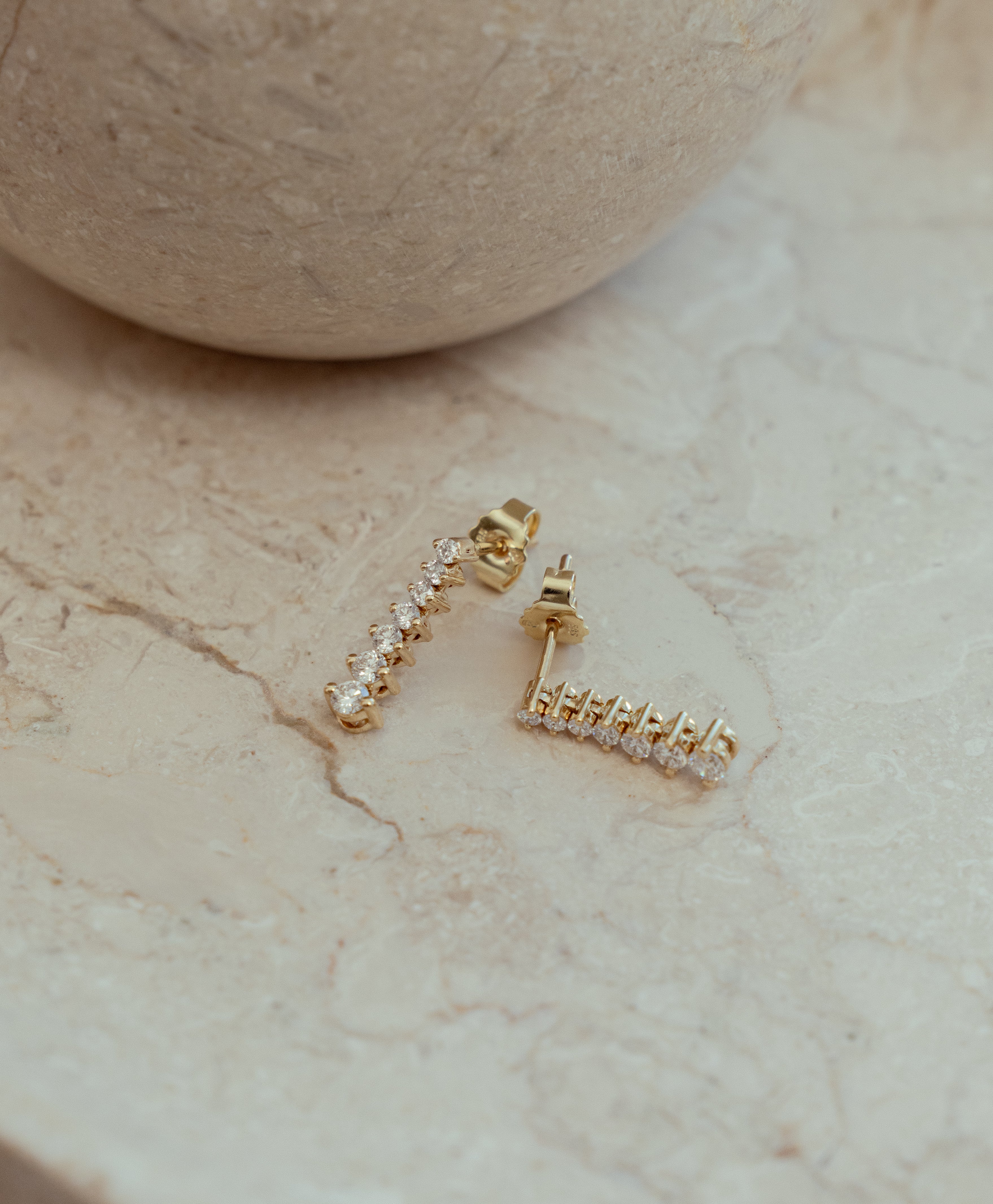 PLUIE ØREHÆNGERE I 14K GULD MED DIAMANTER (0.5 CT), 1.6 CM