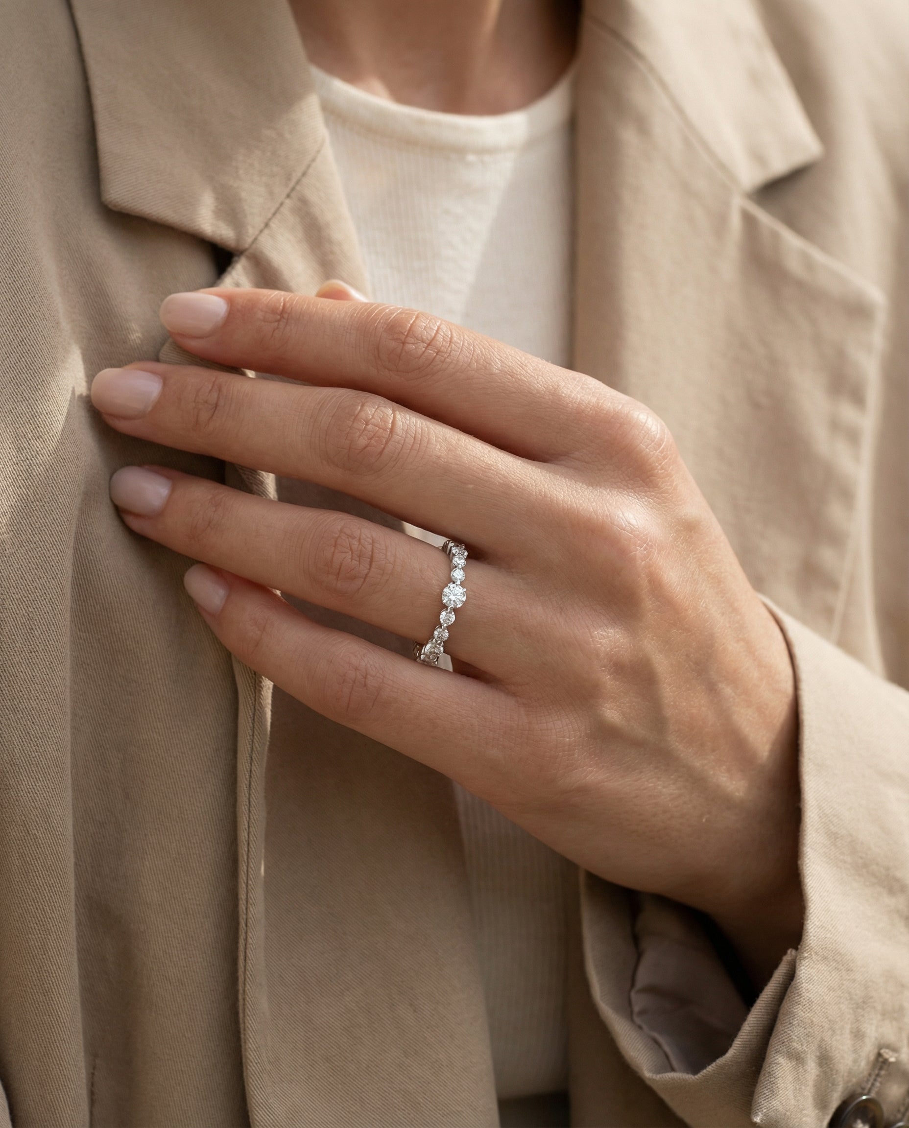 RÊVE ETERNITY RING I 14K GULD MED DIAMANTER (1 CT), STR. 54