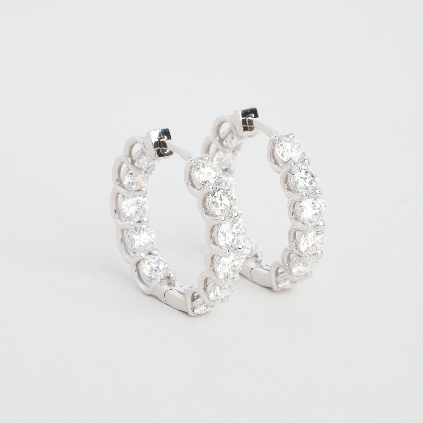 CREOLØRERINGE MED DIAMANTER (3,9 CT), 2 CM