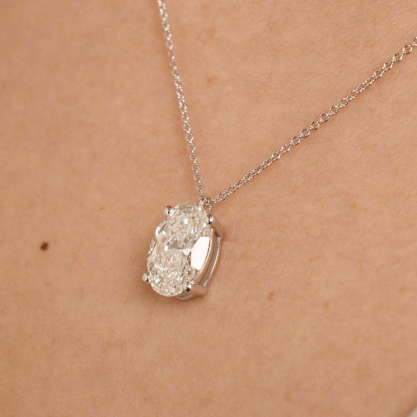 ANKERKÆDE HALSKÆDE I 14K HVIDGULD MED DIAMANT (3.01 CT), 42 CM