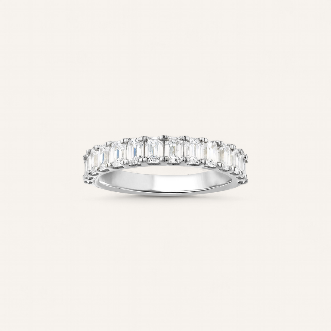 RECTANGLE ETERNITY RING I 14K HVIDGULD MED DIAMANTER (1.3 CT), STR.54