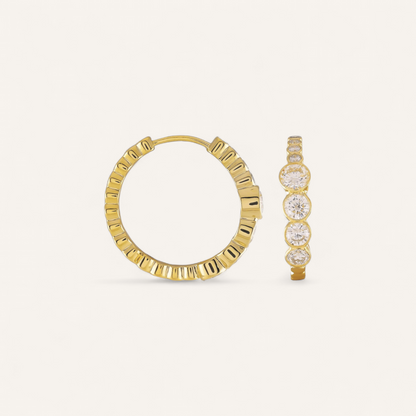 CREOLER I 14K GULD MED DIAMANTER (2.0 CT), 2.2 CM