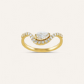 PEAR PAVÉRING I 14K GULD MED DIAMANTER (0.78CT), STR. 54