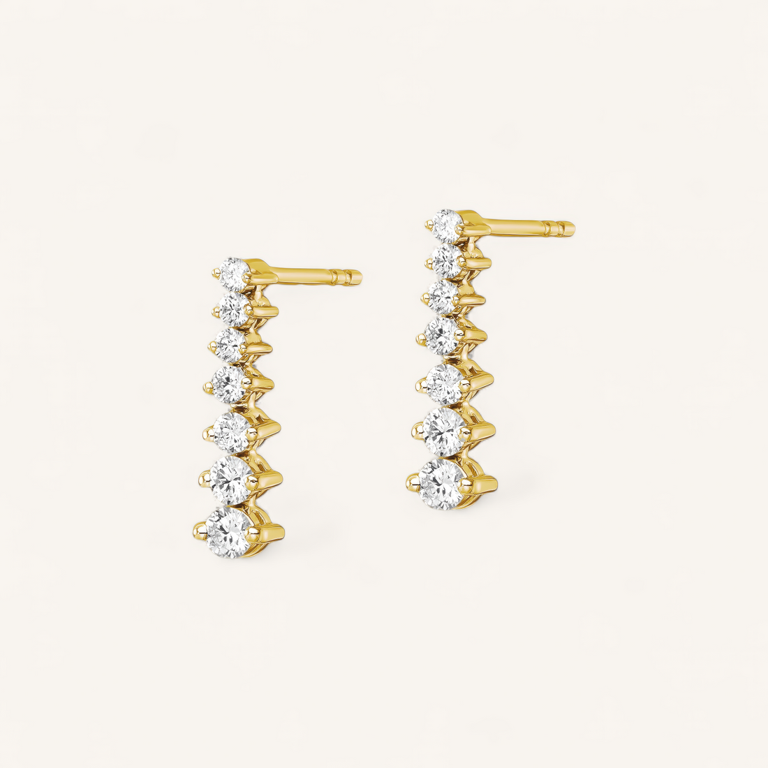 ØREHÆNGERE I 14K GULD MED DIAMANTER (0.5 ct), 1.5 CM