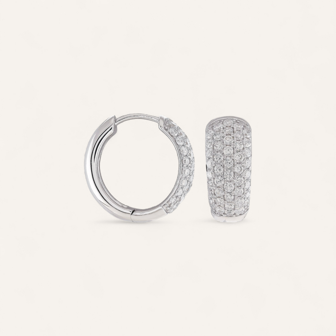 CREOLER I 14K HVIDGULD MED DIAMANTER (0.58 CT), 1.4 CM