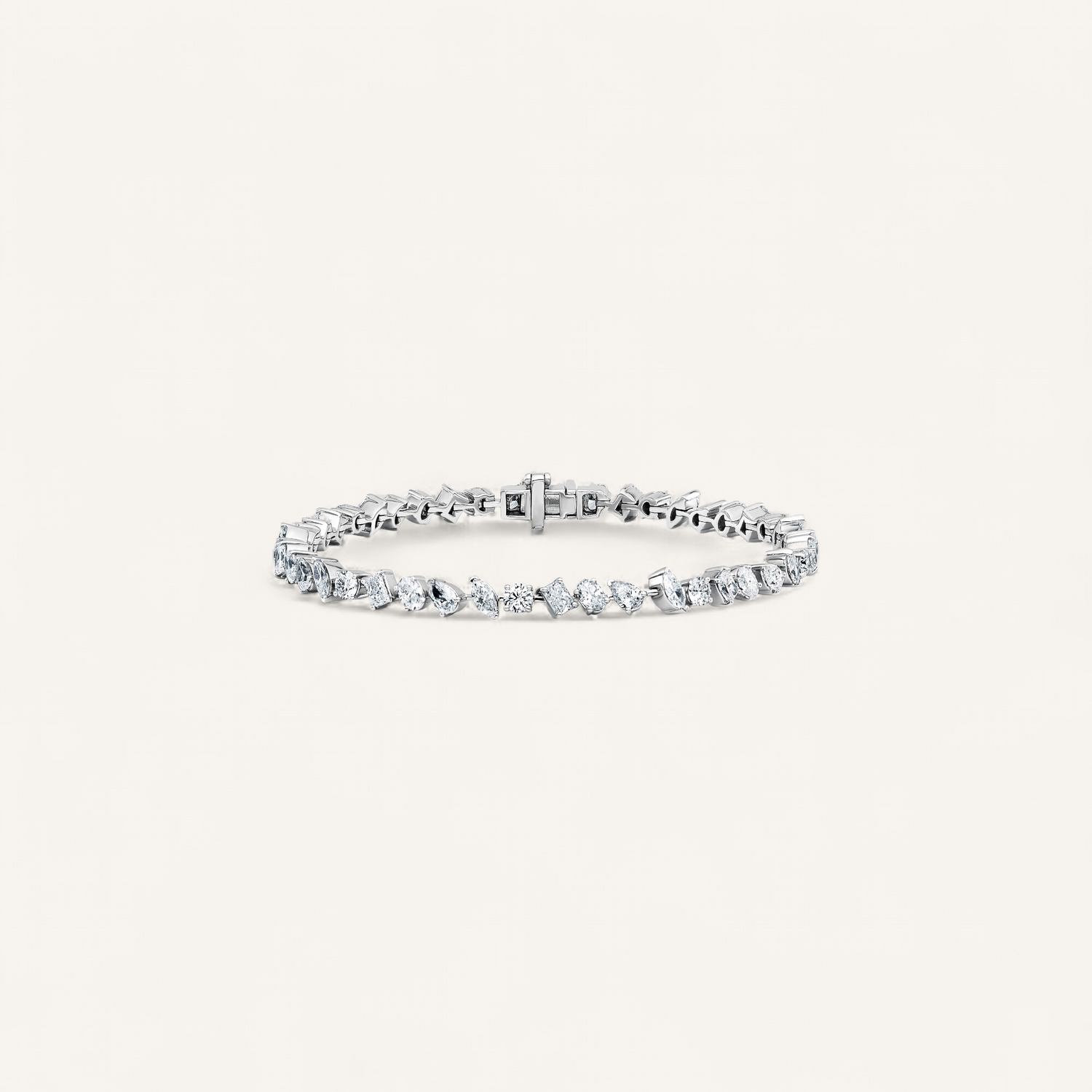COQUILLAGE TENNISARMBÅND I 14K HVIDGULD MED DIAMANTER (5.2 CT), 18 CM
