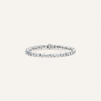 COQUILLAGE TENNISARMBÅND I 14K HVIDGULD MED DIAMANTER (5.2 CT), 18 CM