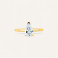 STOR PEAR RING I 14K GULD MED EN DIAMANT (3.06 CT), STR. 54