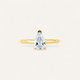 STOR PEAR RING I 14K GULD MED EN DIAMANT (3.06 CT), STR. 54
