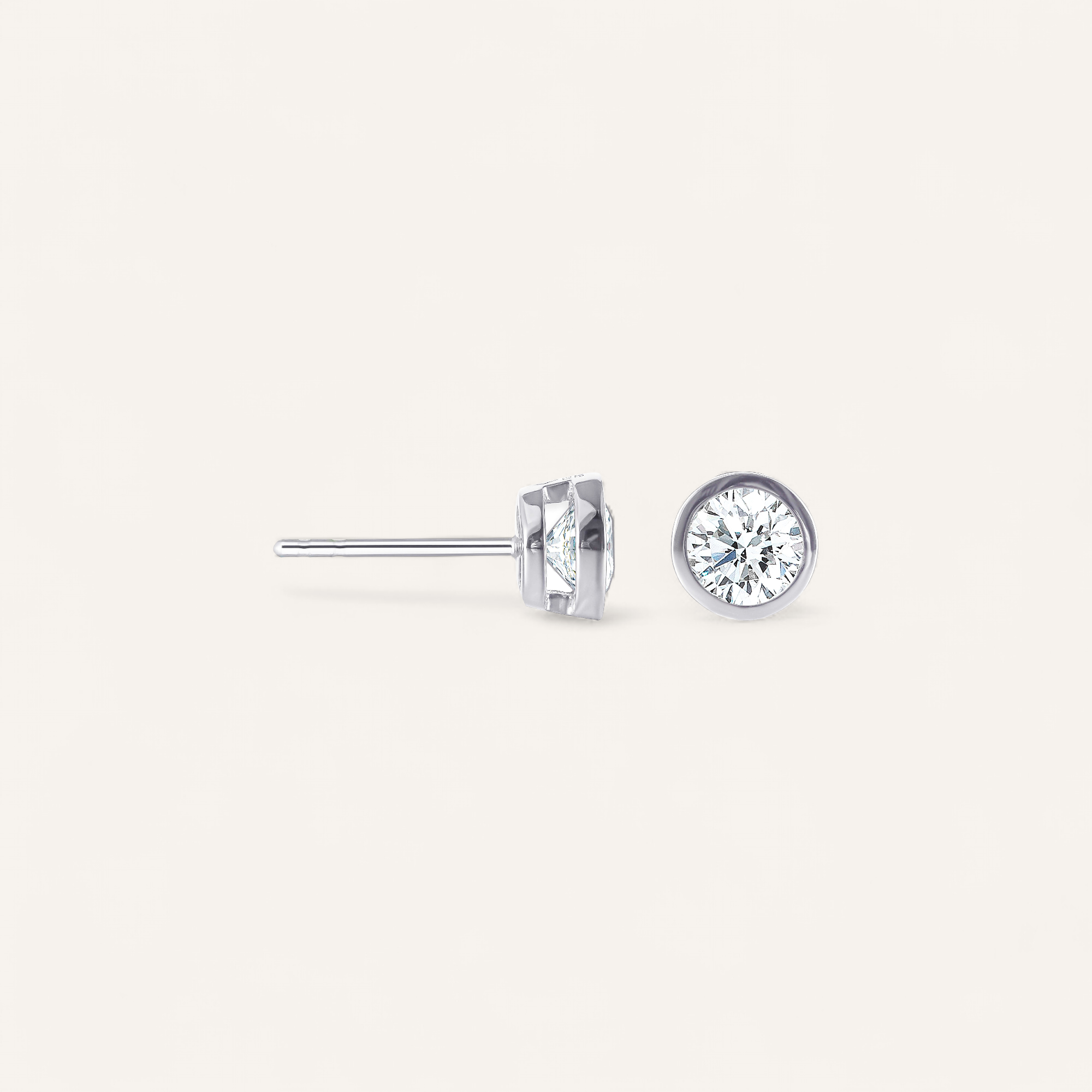 RUND SOLITAIRE ØRESTIKKER