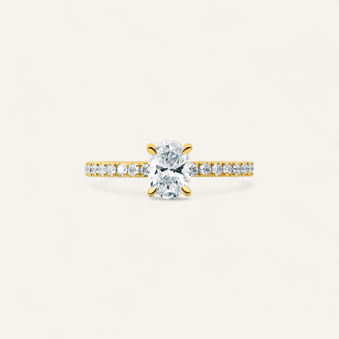 OVAL PAVÉRING I 14K GULD MED DIAMANTER (1.6 CT), STR. 54