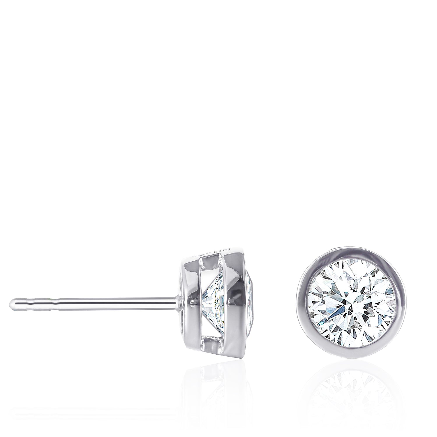 RUND SOLITAIRE ØRESTIKKER