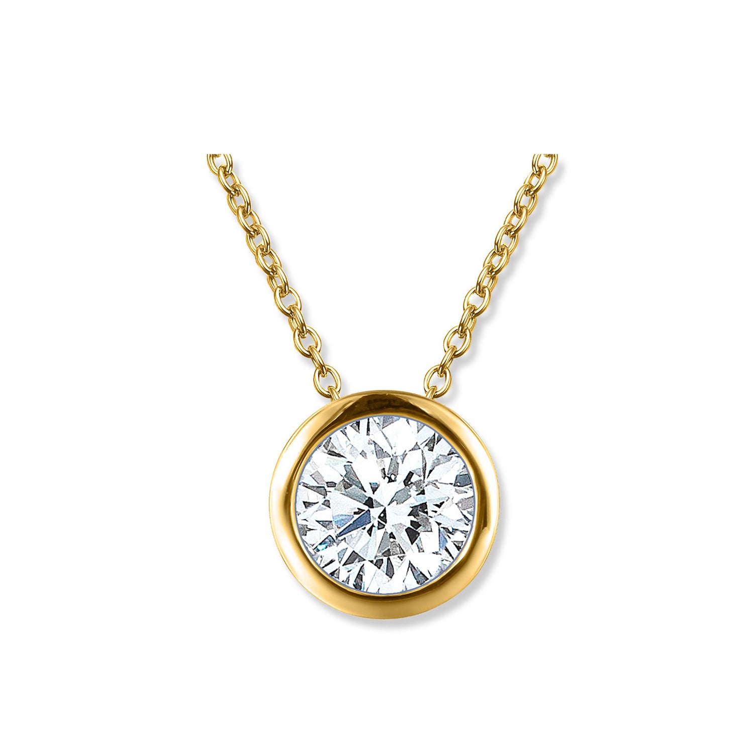 RUND SOLITAIRE HALSKÆDE