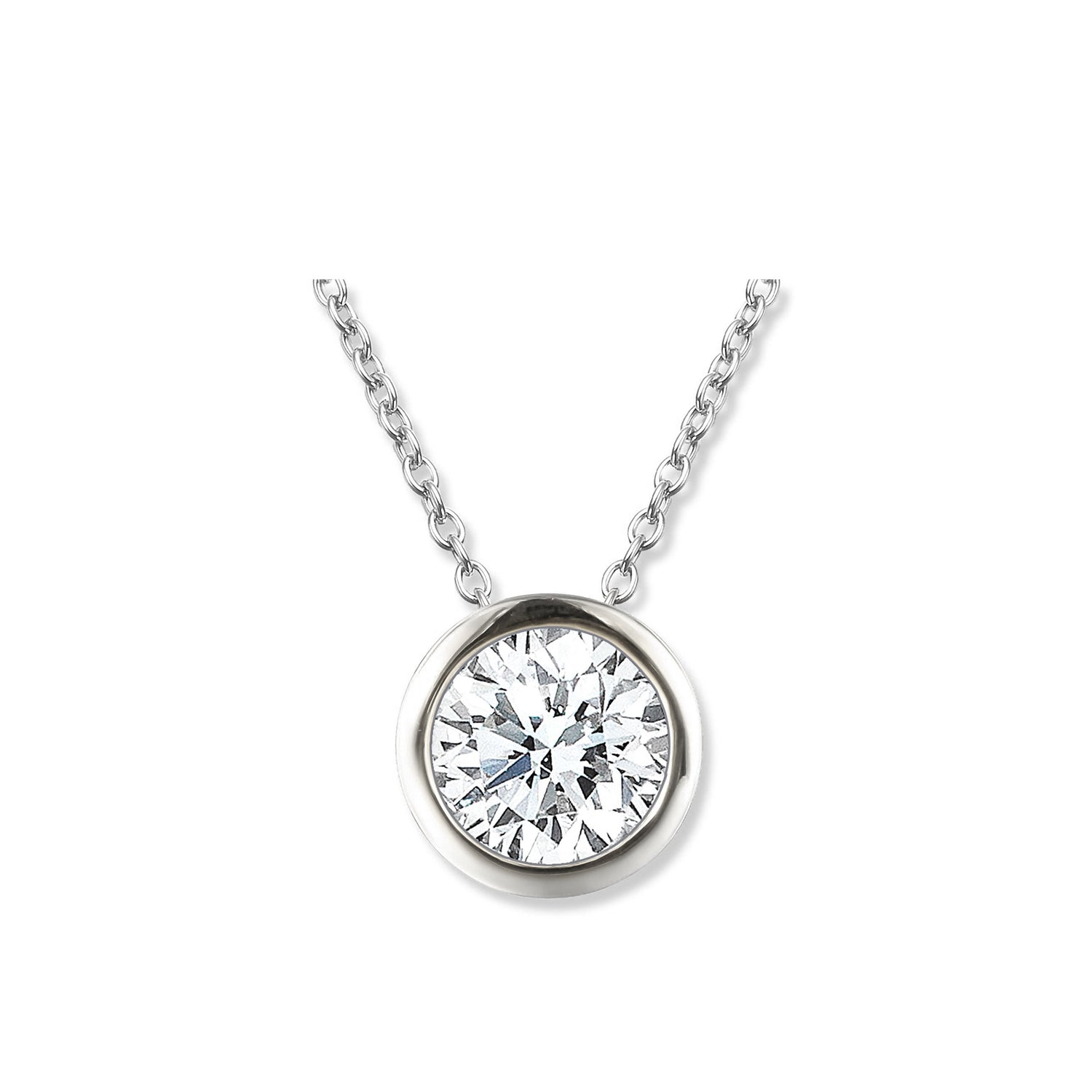 RUND SOLITAIRE HALSKÆDE