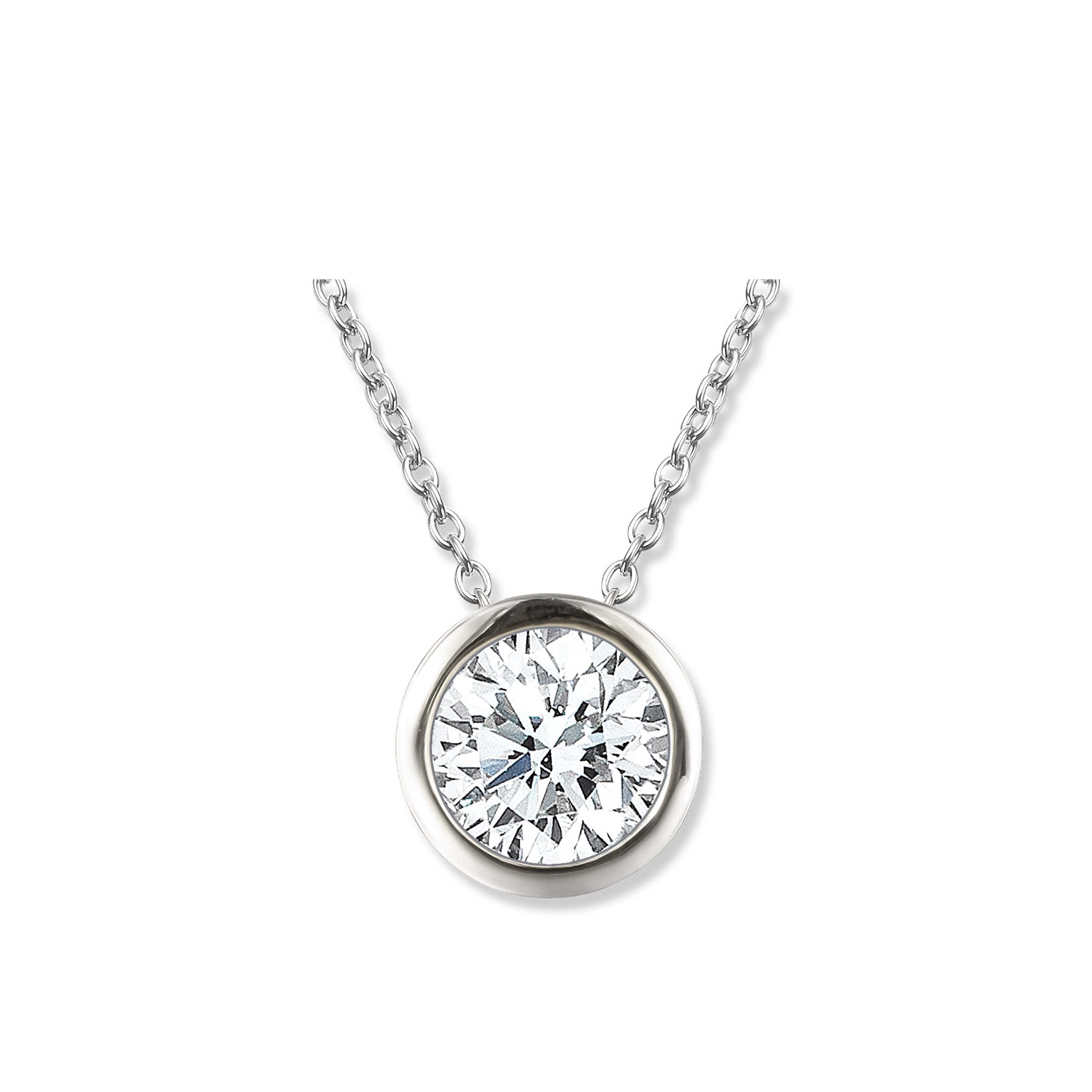 RUND SOLITAIRE HALSKÆDE