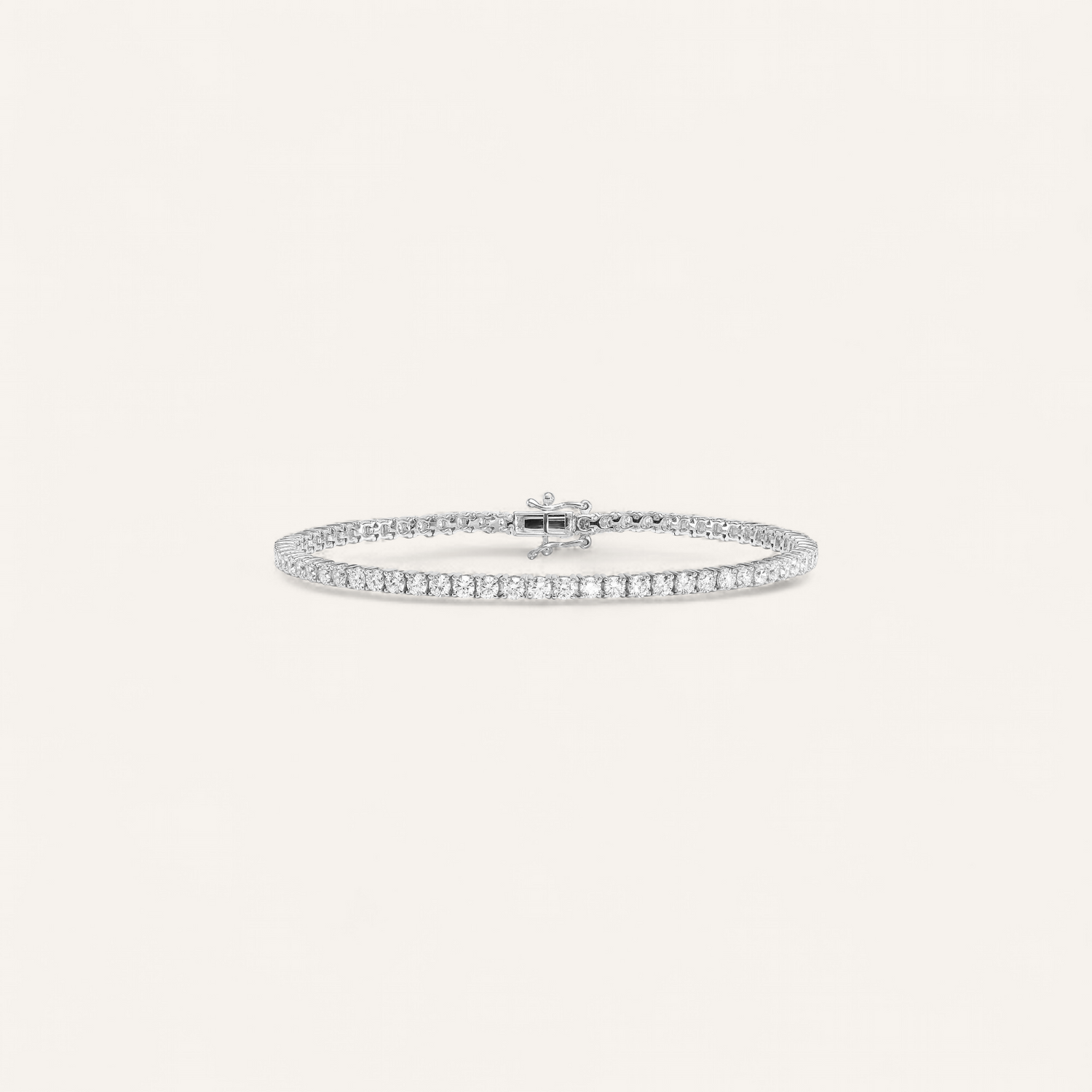MERVEILLE TENNISARMBÅND I 14K HVIDGULD MED DIAMANTER (3.4 CT), 18 CM