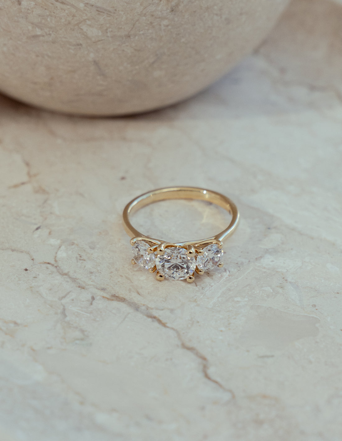 TRESTENSRING I 14K GULD MED DIAMANTER (2 CT), STR. 54