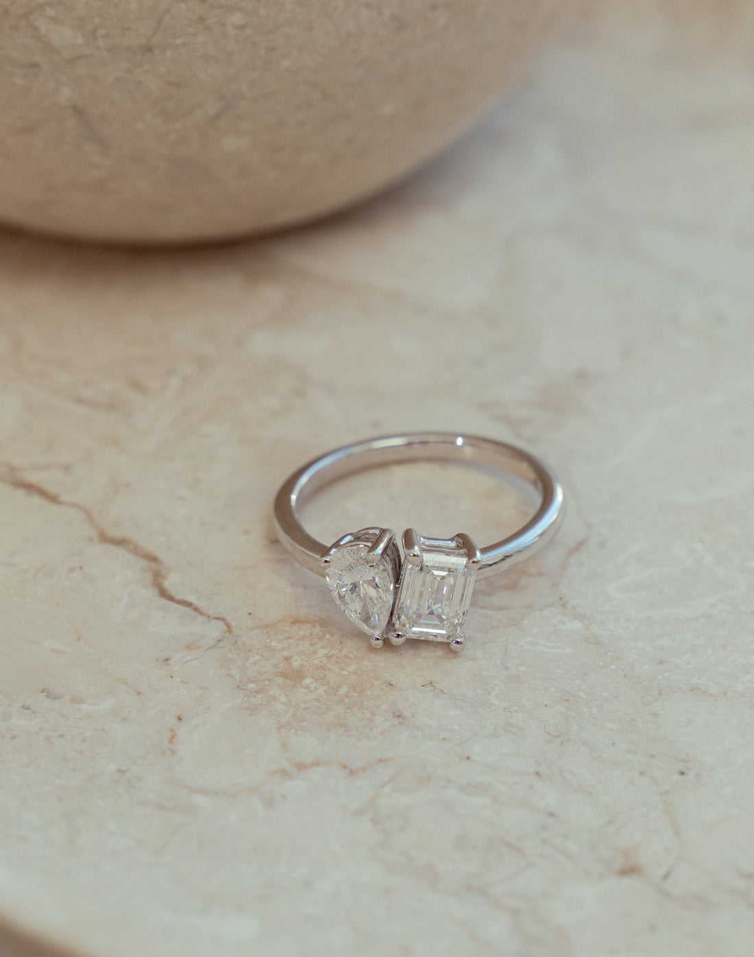 TOI ET MOI RING I 14K HVIDGULD MED DIAMANTER (1.02 CT), STR. 54