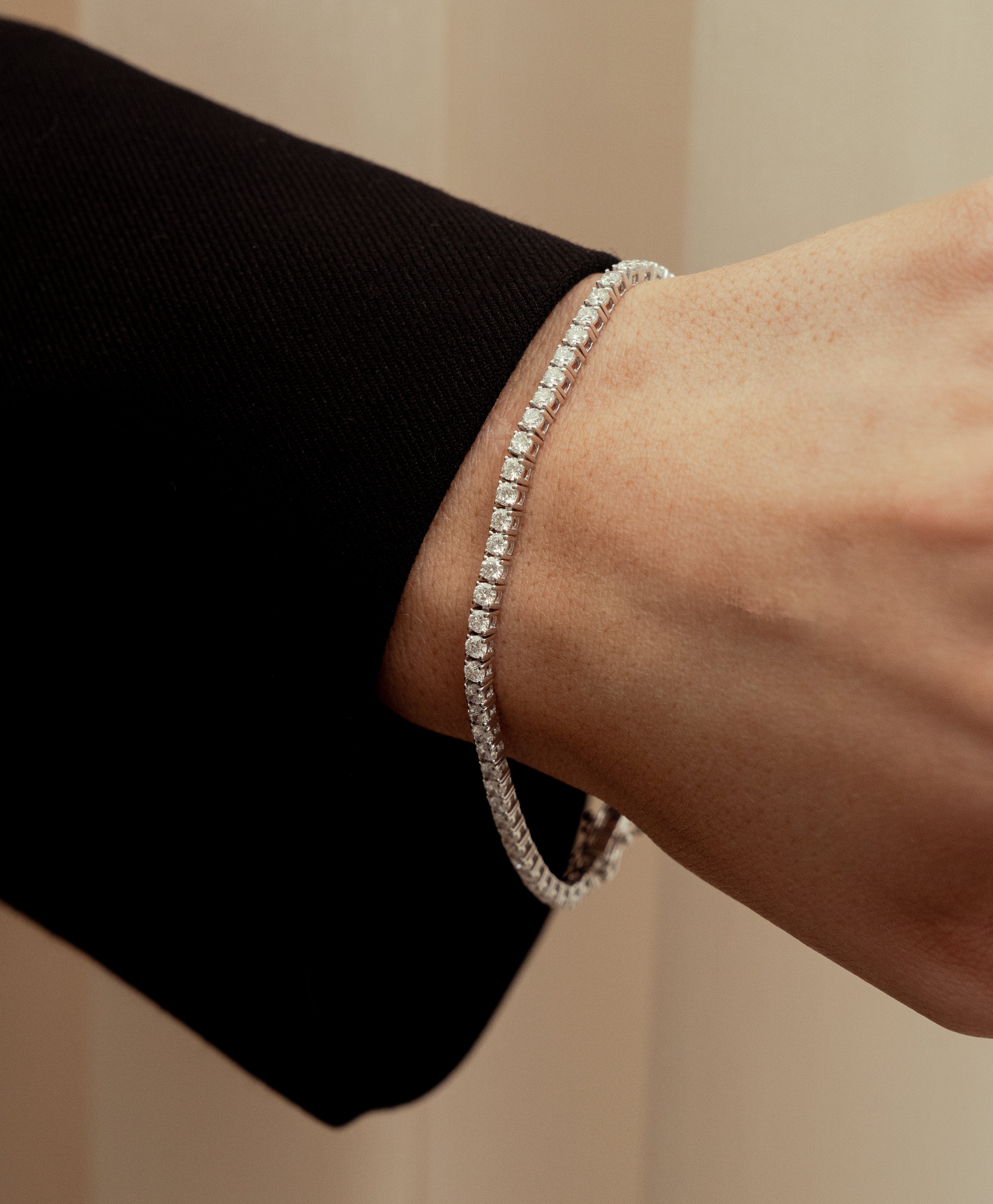 MERVEILLE TENNISARMBÅND I 14K HVIDGULD MED DIAMANTER (3.4 CT), 18 CM