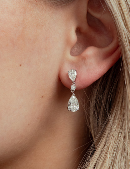 CÂLINER ØREHÆNGERE I 14K HVIDGULD MED DIAMANTER (3.0 CT), 2 CM