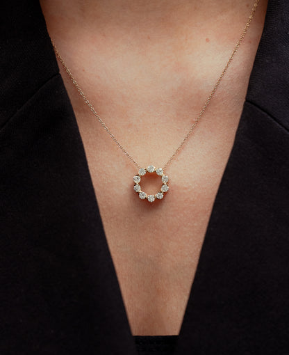 FLEUR HALSKÆDE I 14K GULD MED DIAMANTER (1.0 CT)