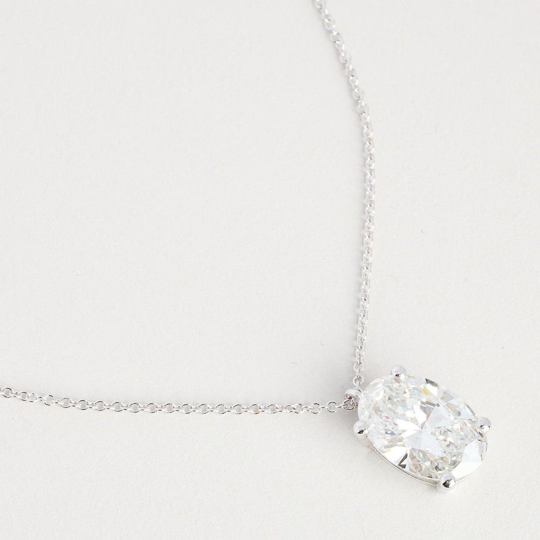 ANKERKÆDE HALSKÆDE I 14K HVIDGULD MED DIAMANT (3.01 CT), 42 CM