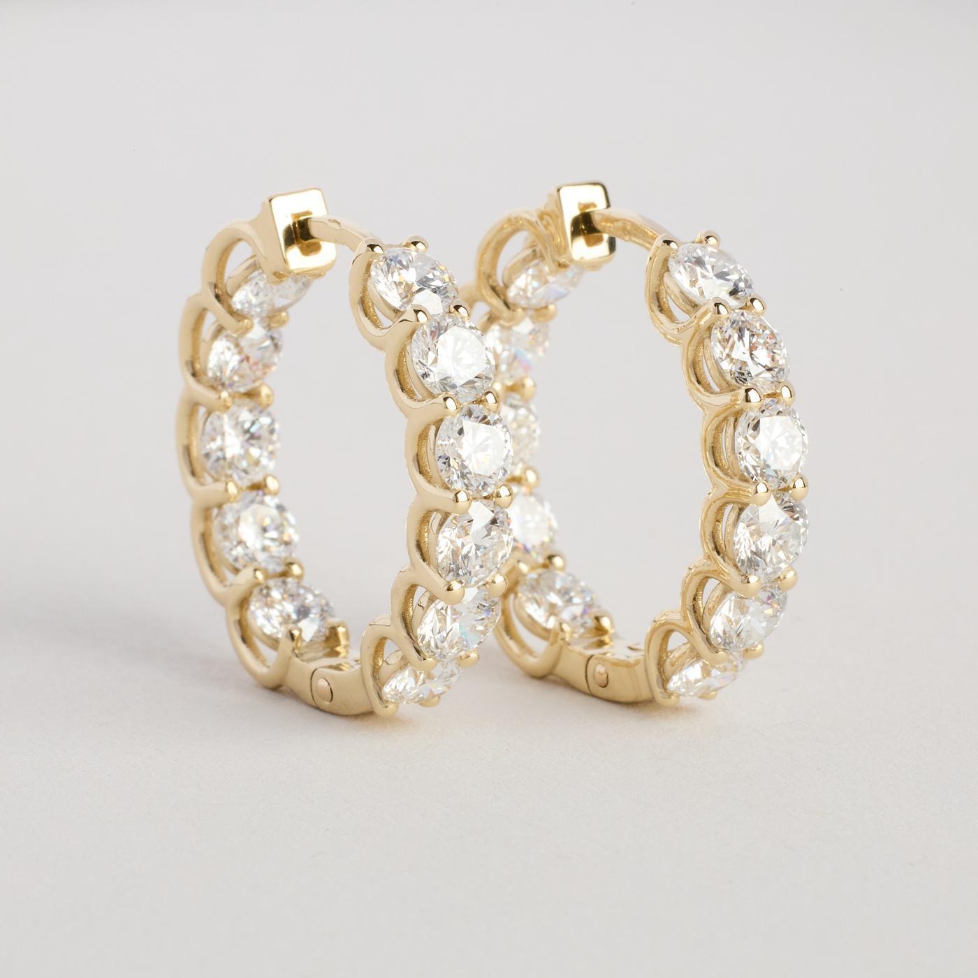 CREOLØRERINGE MED DIAMANTER (3,9 CT), 2 CM