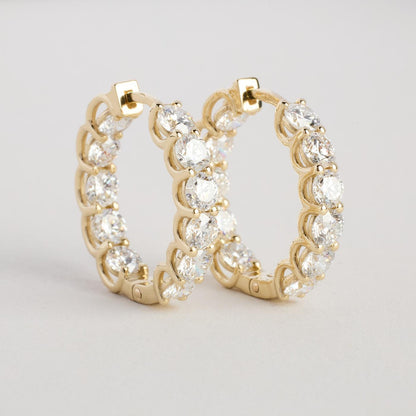 CREOLØRERINGE MED DIAMANTER (3,9 CT), 2 CM