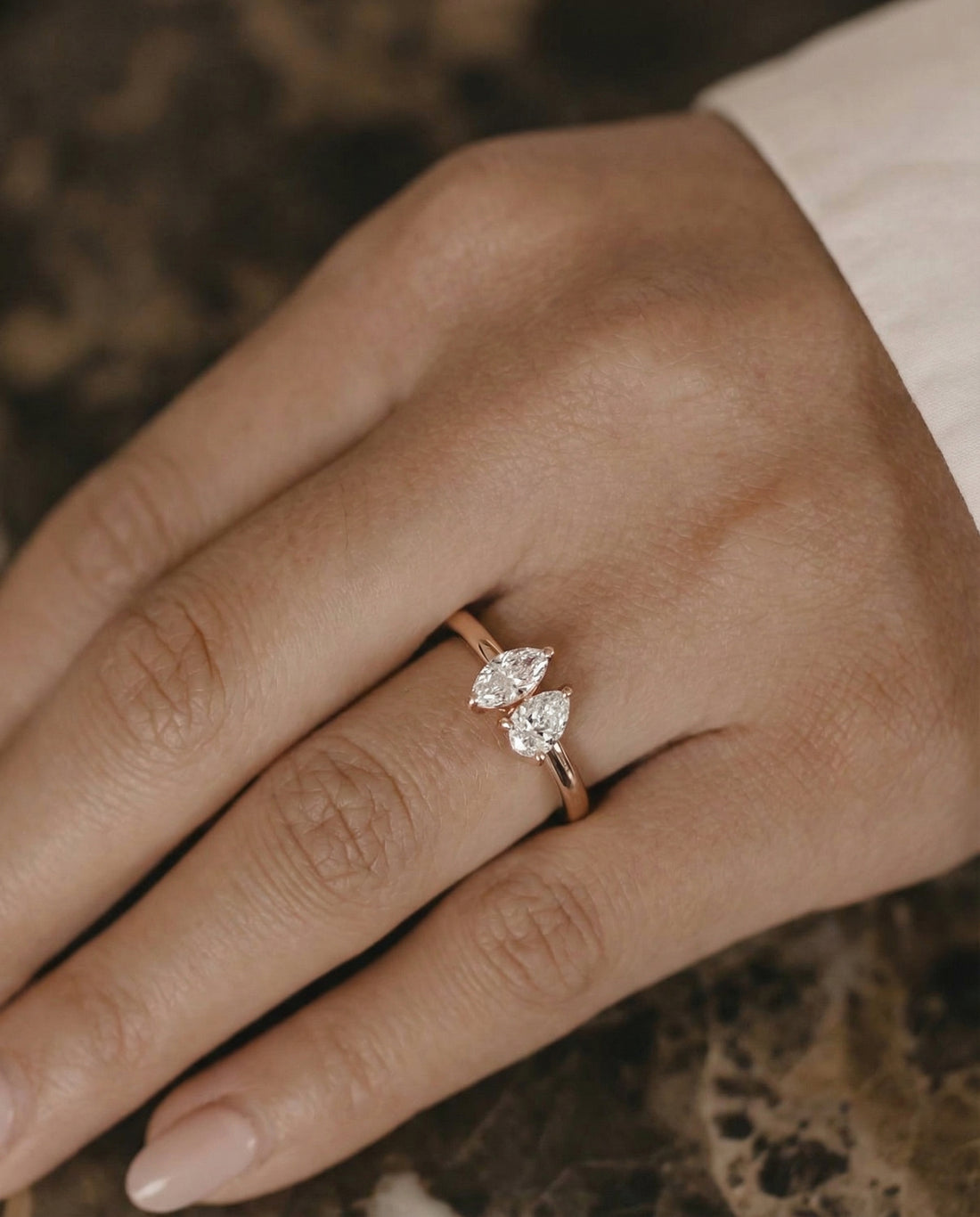 DEUX POIRE TOI ET MOI RING