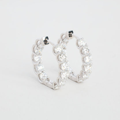 CREOLØRERINGE MED DIAMANTER (3,9 CT), 2 CM