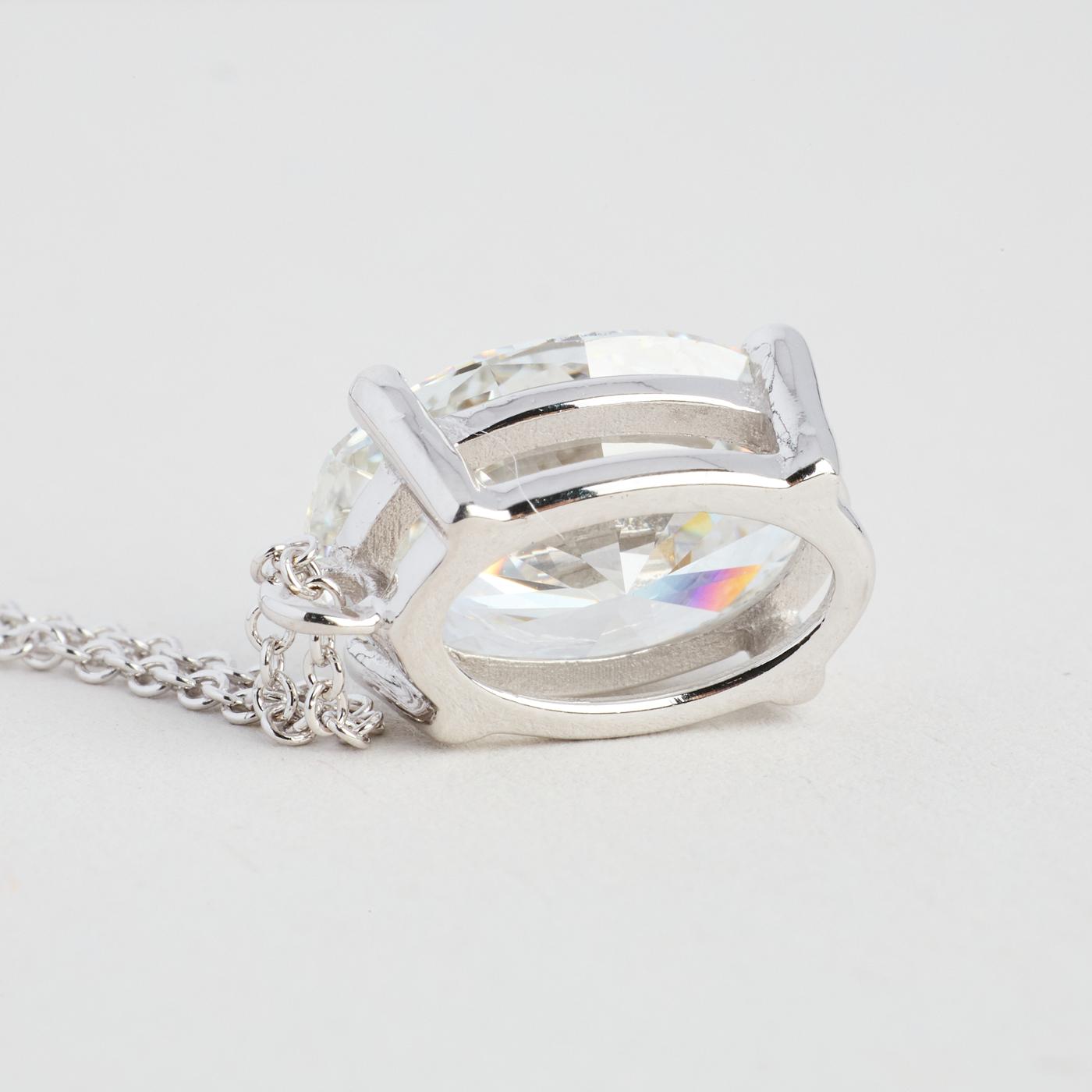 ANKERKÆDE HALSKÆDE I 14K HVIDGULD MED DIAMANT (3.01 CT), 42 CM