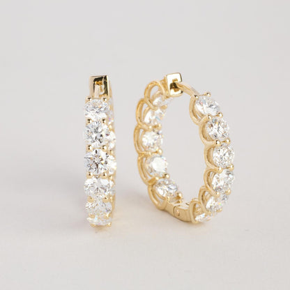 CREOLØRERINGE MED DIAMANTER (3,9 CT), 2 CM