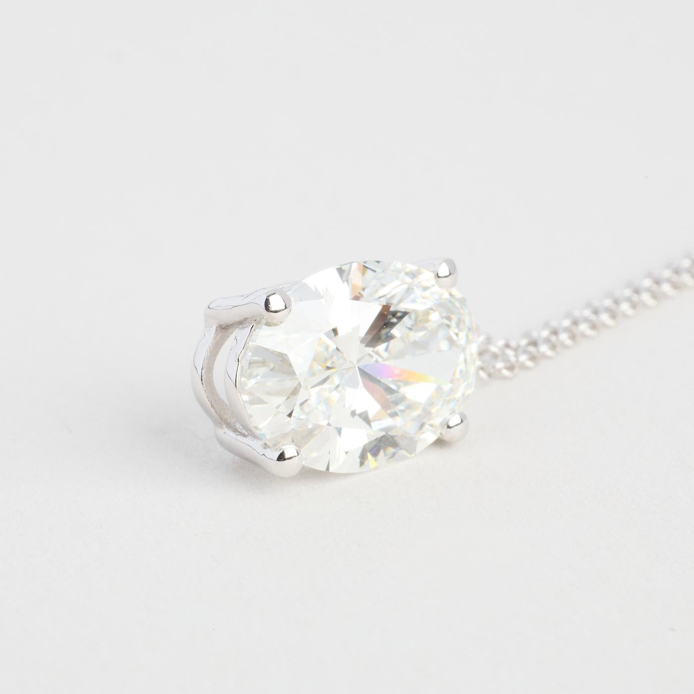 ANKERKÆDE HALSKÆDE I 14K HVIDGULD MED DIAMANT (3.01 CT), 42 CM